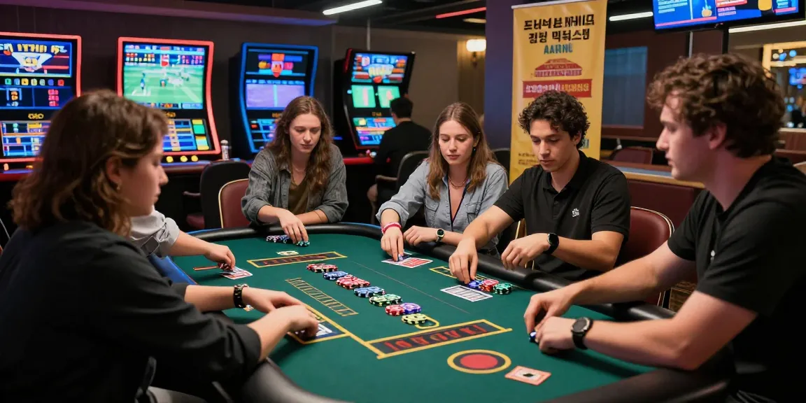 Interactive gambling lounge showcasing 토토사이트 검증 먹튀스팟 options with vibrant atmosphere and enthusiastic players.