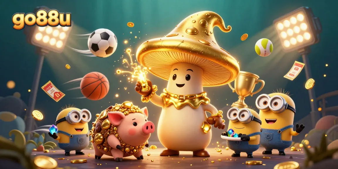 Engage in thrilling fun at go88u, capturing magic with golden mushroom wizard and treasure-seeking pig.